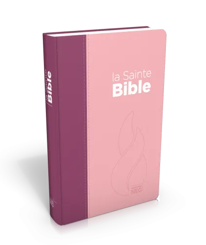 Bible Segond NEG compact, couverture souple, toile duo rose praline/violet fruits des bois