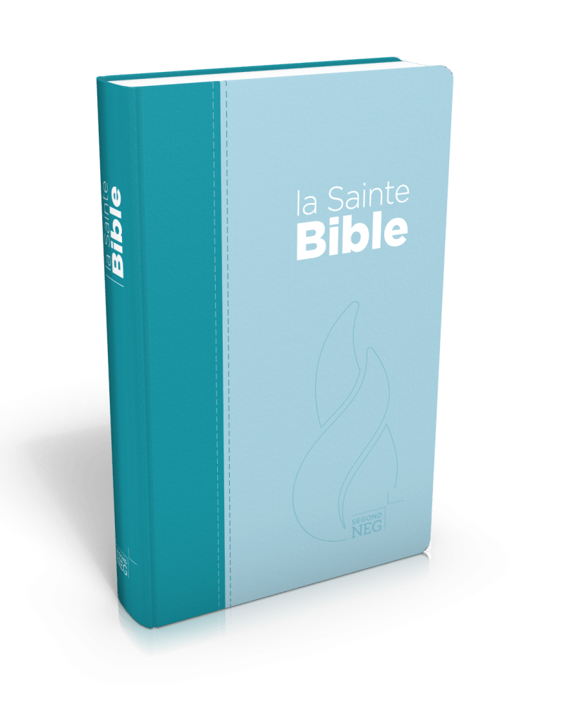 Bible Segond NEG compact, couverture souple, toile duo bleu lagon/bleu ciel