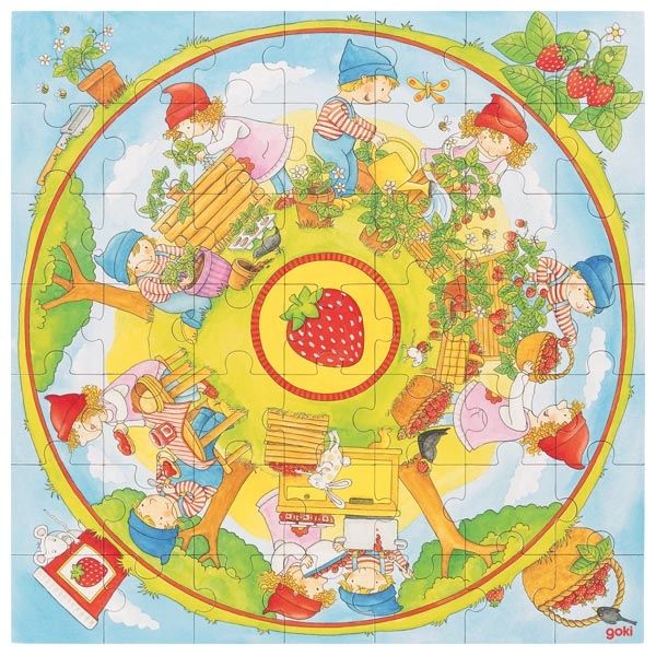 Puzzle - Nous plantons des fraises - 49 pièces - 45x45 cm - XXL