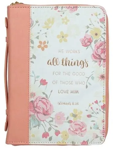 Fourre de Bible - Rom.8.28 - Saumon - Medium