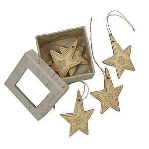 Coffret de 6 décorations - étoiles de Noël