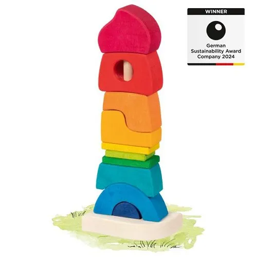 Petit château à empiler - En bois - 11 pièces - + 2 ans