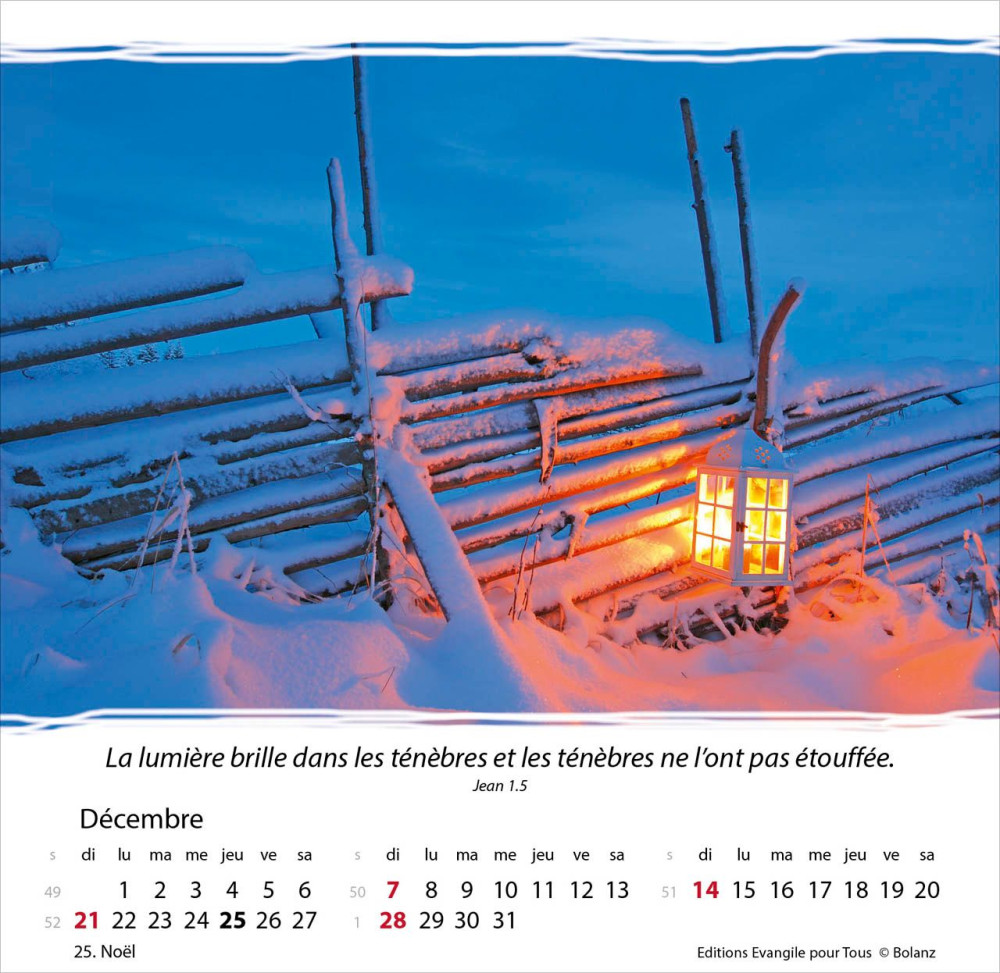 Calendrier Vivre - cartes postales avec méditations