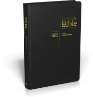 Bible NEG gros caractères - fibrocuir noir ferm. éclair tranche or onglets