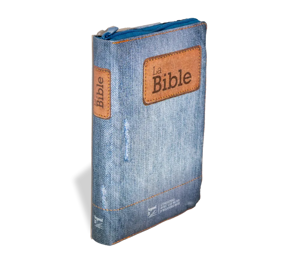 Bible Segond 21 compacte (premium style) - couverture souple toilée motif jeans, avec fermeture écl