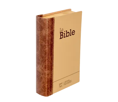 Bible Segond 21 compacte  (Premium style) - Couverture rigide cuir praliné-chocolat - tranches or et
