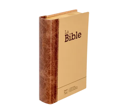 Bible Segond 21 compacte  (Premium style) - Couverture rigide cuir praliné-chocolat - tranches or et