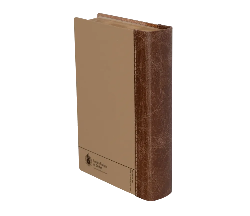 Bible Segond 21 compacte  (Premium style) - Couverture rigide cuir praliné-chocolat - tranches or et