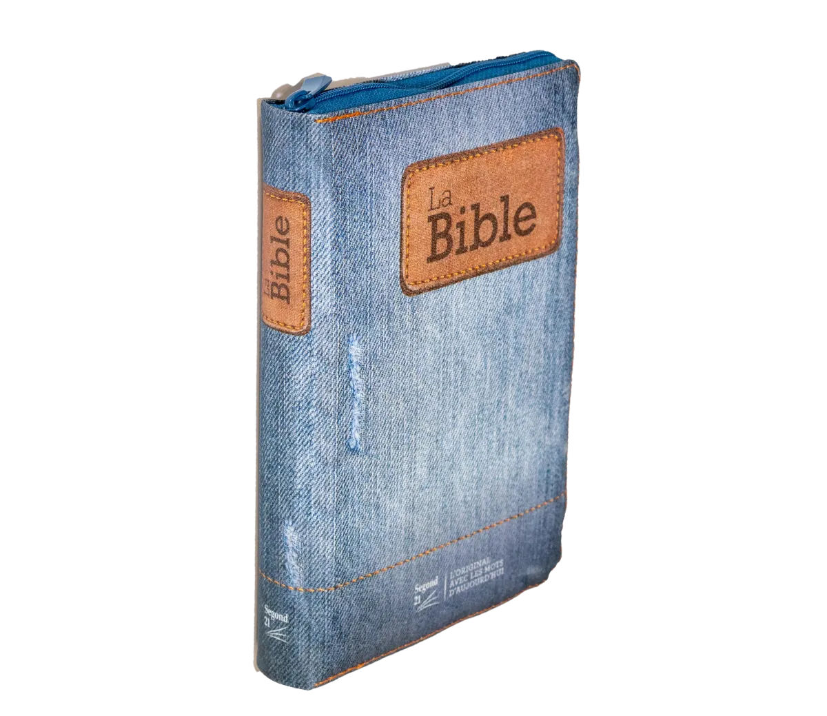 Bible Segond 21 compacte (premium style) - couverture souple toilée motif jeans, avec fermeture écl