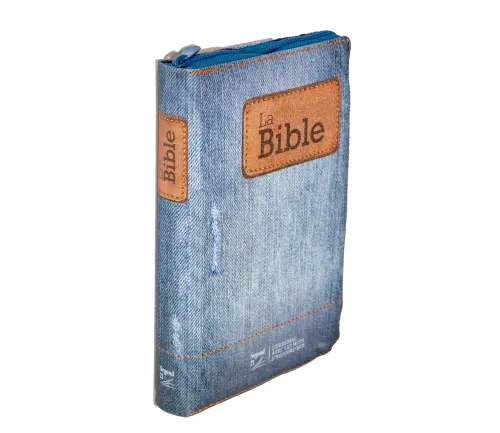 Bible Segond 21 compacte (premium style) - couverture souple toilée motif jeans, avec fermeture écl
