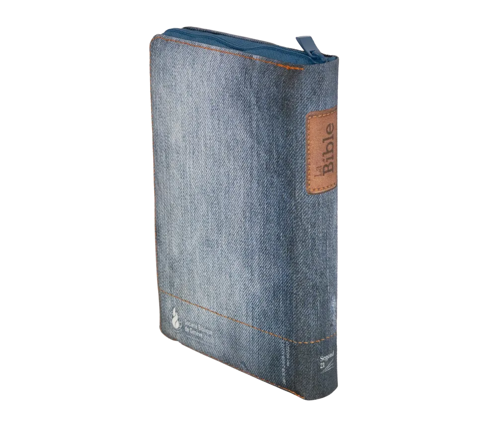 Bible Segond 21 compacte (premium style) - couverture souple toilée motif jeans, avec fermeture écl