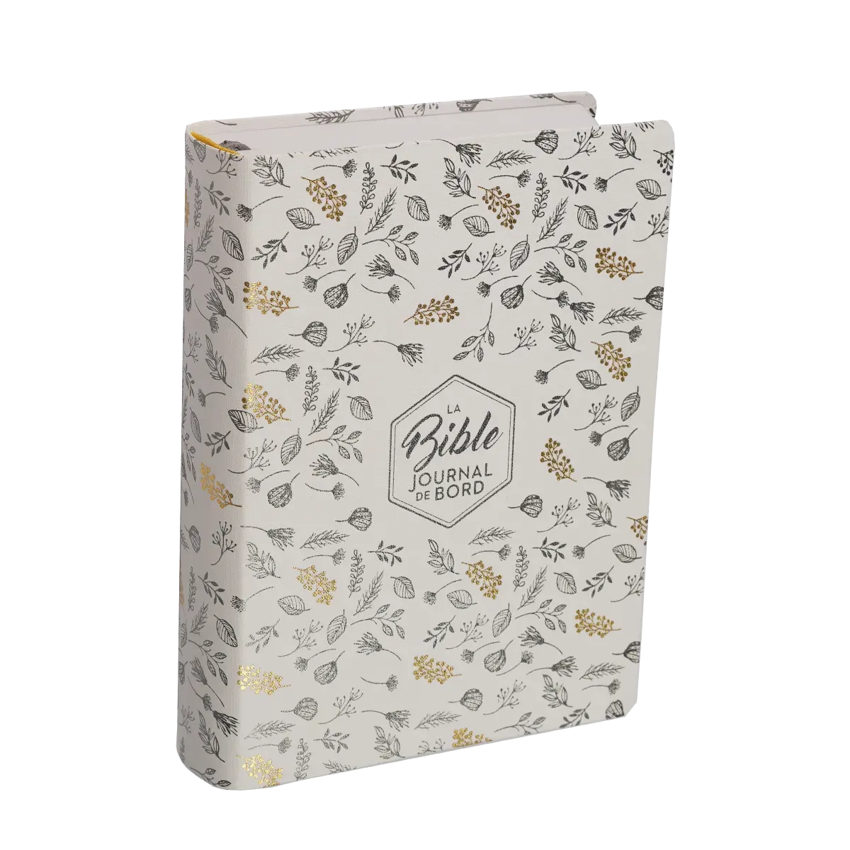 Bible Segond 21 Journal de bord - couverture souple toilée blanc avec motifs dorés
