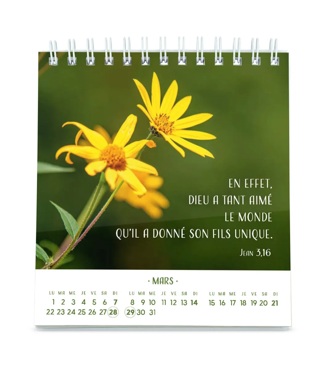 Calendrier Pensées fleuries