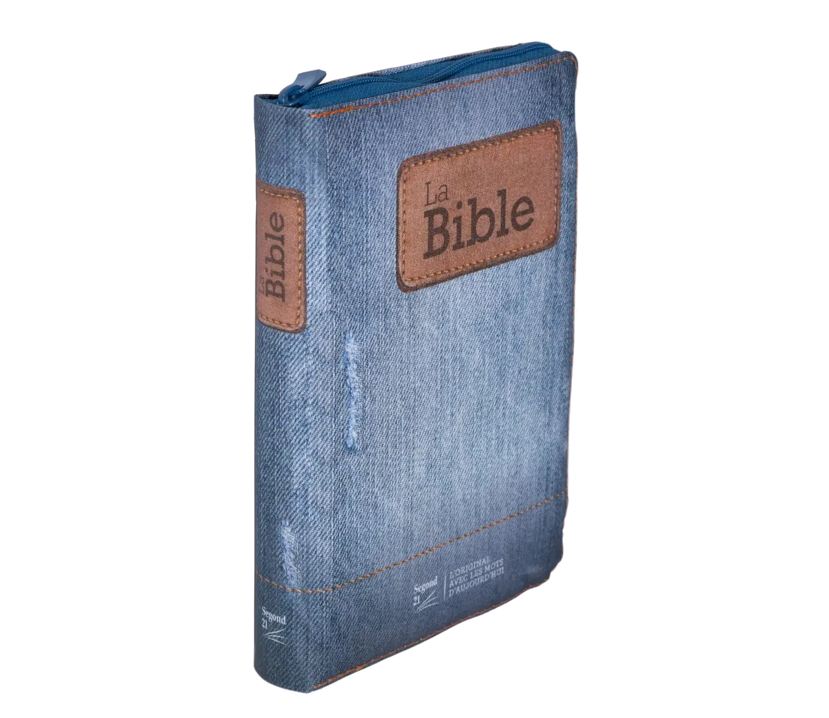 Bible Segond 21 compacte (premium style) - couverture souple toilée motif jeans, avec fermeture écl
