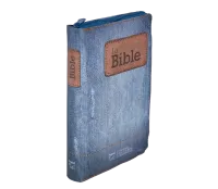 Bible Segond 21 compacte (premium style) - couverture souple toilée motif jeans, avec fermeture écl