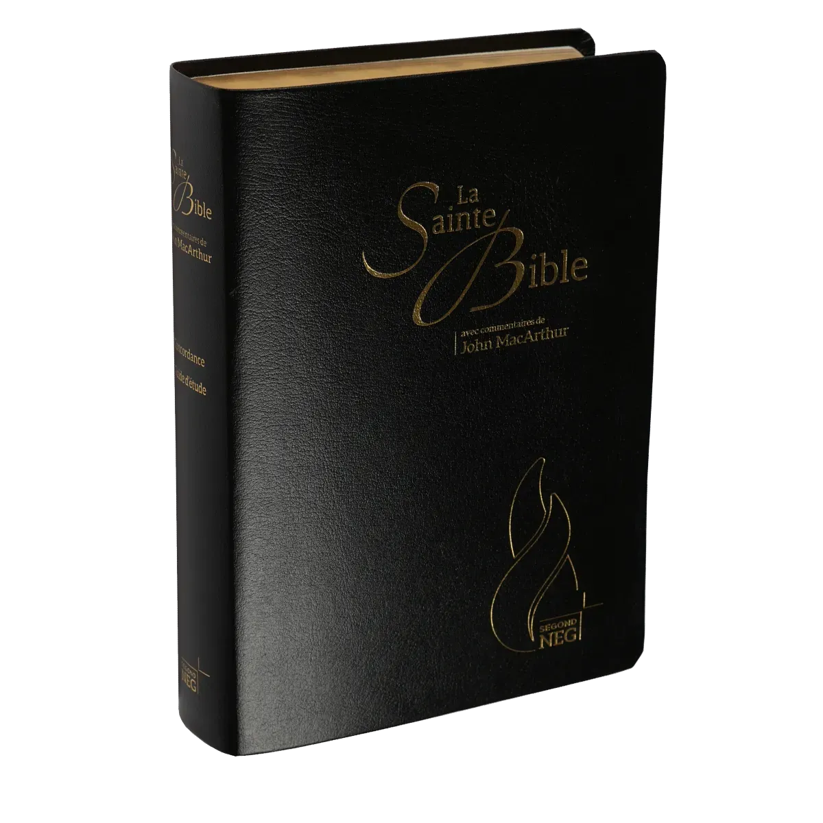 Bible NEG MacArthur souple fibrocuir noir tranche or