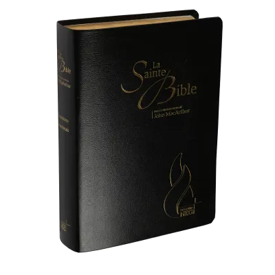 Bible NEG MacArthur souple fibrocuir noir tranche or