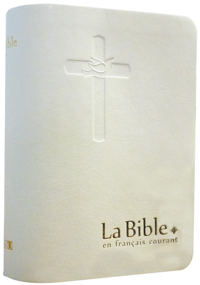 Bible Français courant - semi-rigide - similicuir blanc - avec deutérocanoniques