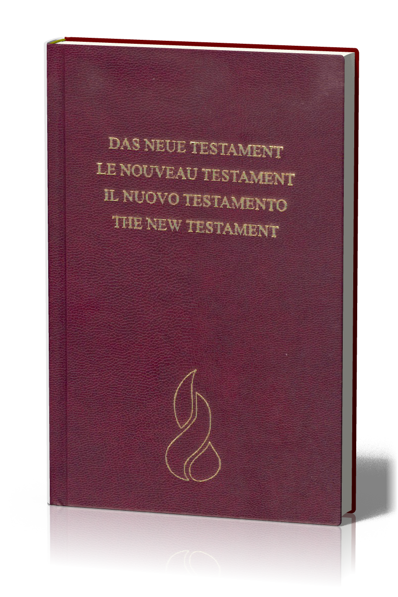 NOUVEAU TESTAMENT - QUADRILINGUE ALLEMAND/FRANCAIS/ITALIEN/ANGLAIS - RELIE - ROUGE