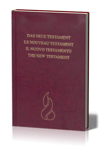 NOUVEAU TESTAMENT - QUADRILINGUE ALLEMAND/FRANCAIS/ITALIEN/ANGLAIS - RELIE - ROUGE