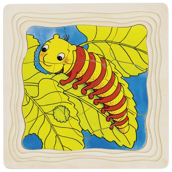 Puzzle - Papillon - 4 couches - 44 pièces - 20x20 cm