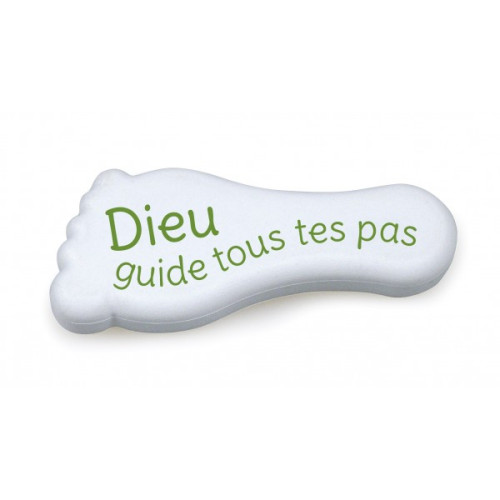 Gomme forme pied - Dieu guide tous tes pas