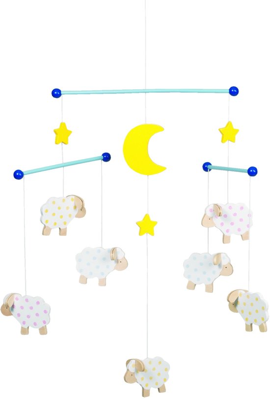 Mobile - moutons et lune - 40X40 cm