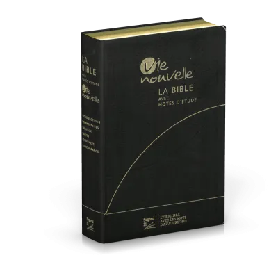 Bible Segond 21 Vie Nouvelle - souple - fibrocuir noir - tranches or avec boitier