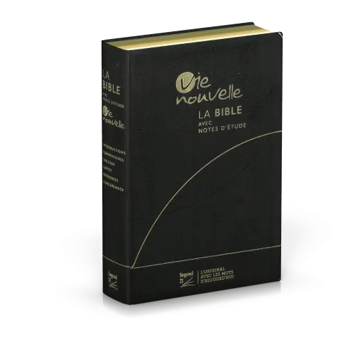 Bible Segond 21 Vie Nouvelle - souple - fibrocuir noir - tranches or avec boitier