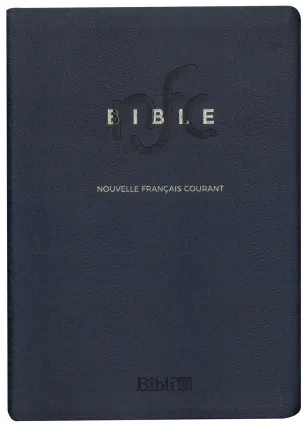 Bible Nouvelle Français courant souple similicuir bleu ferm. éclair tranche or sans deutéro