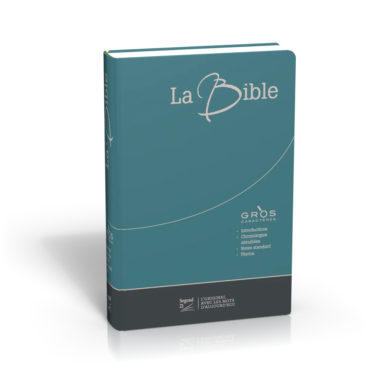 Bible Segond 21, gros caractères, duo bleu-gris