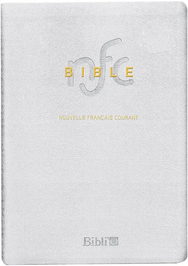 Bible Nouvelle Français courant souple cuir blanc tranche or avec deutérocanoniques