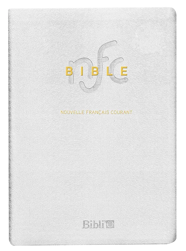 Bible Nouvelle Français courant souple cuir blanc tranche or avec deutérocanoniques